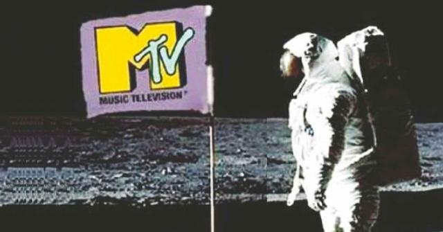 The iconic MTV astronaut planting the MTV flag on the moon – a symbol of the channel's dominance and innovative spirit during its golden era